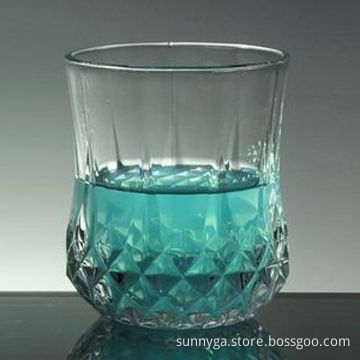 Textured Bottom Machine Press Bar/Whisky/Diamond/Rock Glass with 214mL Capacity